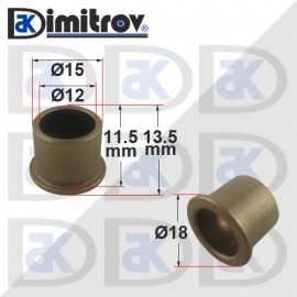 Метална втулка Ø 12 х Ø 15/18 х 13,5/11,5 mm - месинг